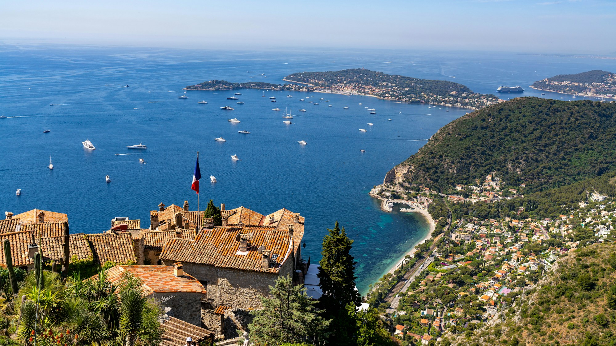 The Riviera coastline from the hills